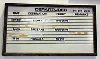 International departures board, Vanuatu